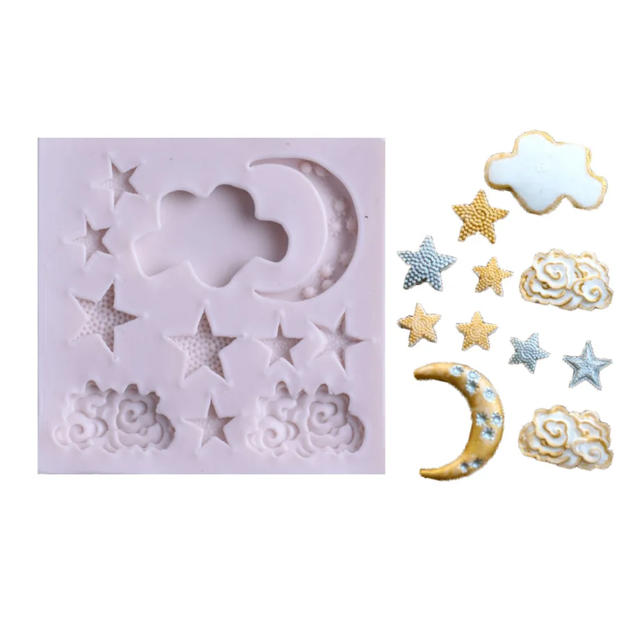 Moon Star Cloud Shape Moldes De Silicona Para Resina Epoxi Mould Polymer Clay Tools for Jewelry Keychain Charm 3d Silicone Mold