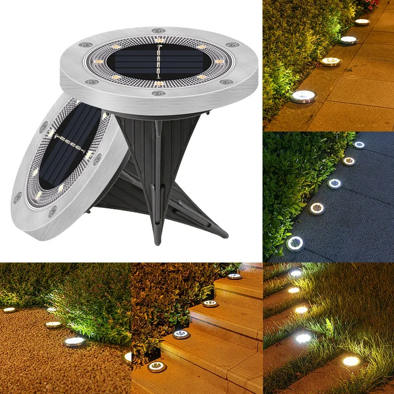 

Светодиодный фонарь на солнечной батарее, наружный светильник для сада, подземный фонарь, комнатный светильник для украшения сада, 8 светодиодов