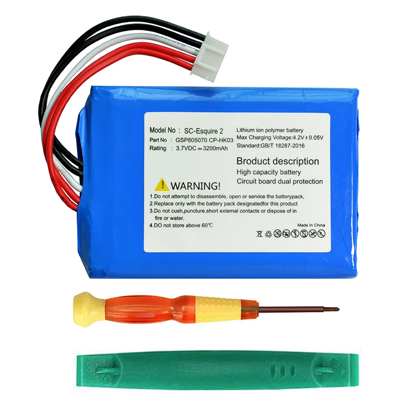 Фото Оригинальный аккумулятор CP-HK03 3,7 в 3200 мАч GSP805070 Для Harman Kardon Dodge re 2 Bluetooth беспроводной динамик + Инструменты №5