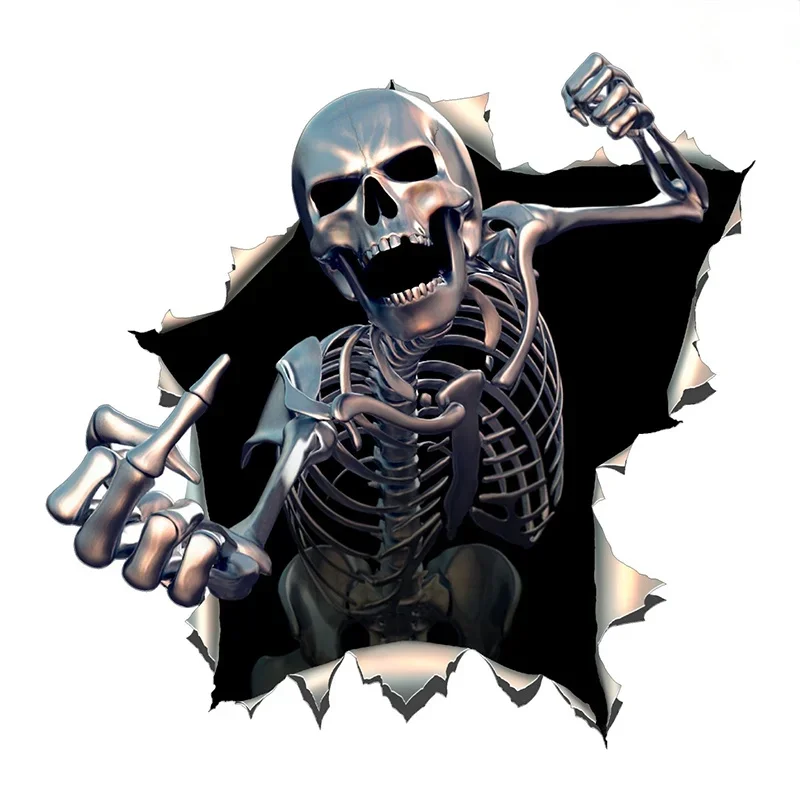 

Автомобильная наклейка 15 см/20 см, металлическая наклейка злого скелета, наклейки, аксессуары, товары, пользовательские наклейки для автомобилей