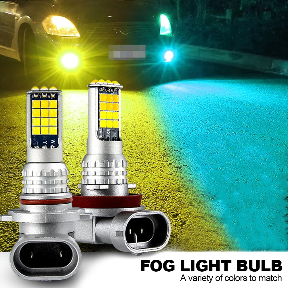 

30LED Fog Light Bulb Dual Color Car DRL Turn Signal Reverse Brake Light Width Indicator H3 H7 H8 H11 9005 HB3 9006 H4 P13W