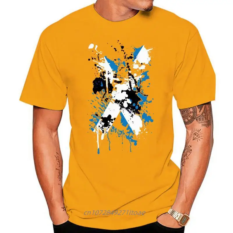 

Scotland Flag Abstract Print Mens T-Shirt Top Scottish St Andrews Rugby Football Basic Models Tee Shirt