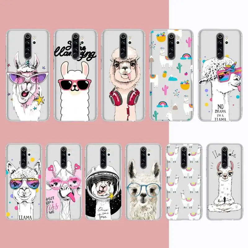 

Cute Llama Alpaca Animals Cartoon Phone Case for Samsung S20 S10 lite S21 plus for Redmi Note8 9pro for Huawei P20 Clear Case