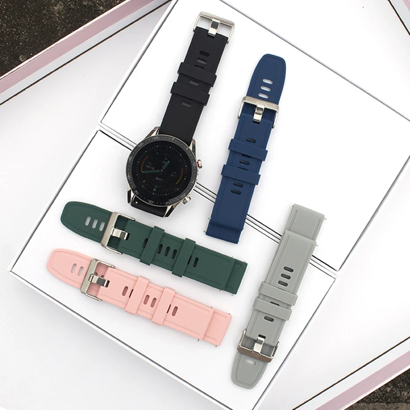 Ремешок спортивный для Samsung Galaxy Watch 3 45 мм46 мм, силиконовый браслет для Huawei GT2Amazfit GTR, 22 мм для Amazfit 22S (art.: 3920bd85f2a20) - 3920bd85f2a20