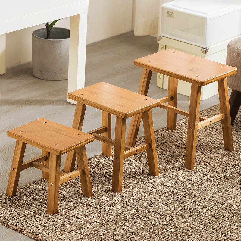 

Household Children's FootrestExquisite Workmanship Step Stool Bamboo Material Folding Stool Powerful Load-bearing Foot Stool