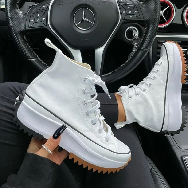 

Spring Fashion High Canvas Sneakers Women Shoes Female Mesh Breathable Platform Vulcanized Shoes Casual Shoes Zapatos Mujer
