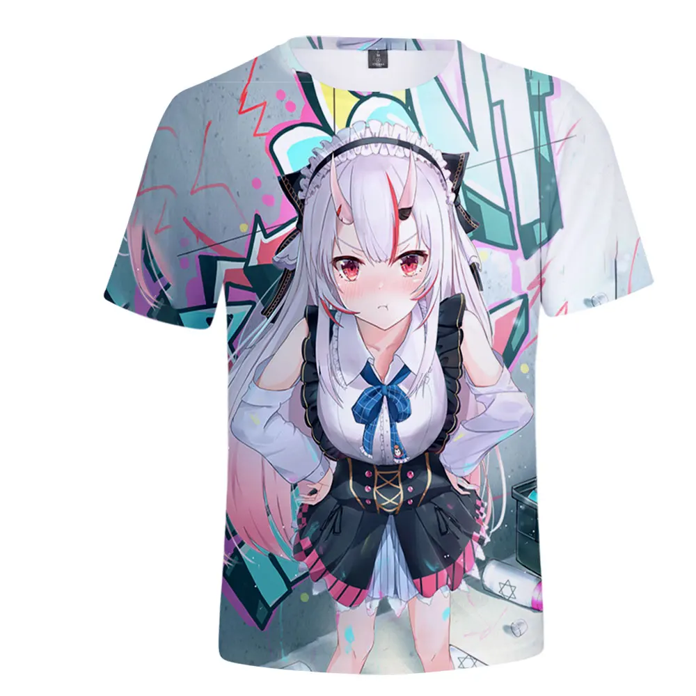 

HOLOLIVE VTuber Nakiri Ayame Мужская 3D печать преппи Мужская футболка уличная одежда кавайная стильная футболка