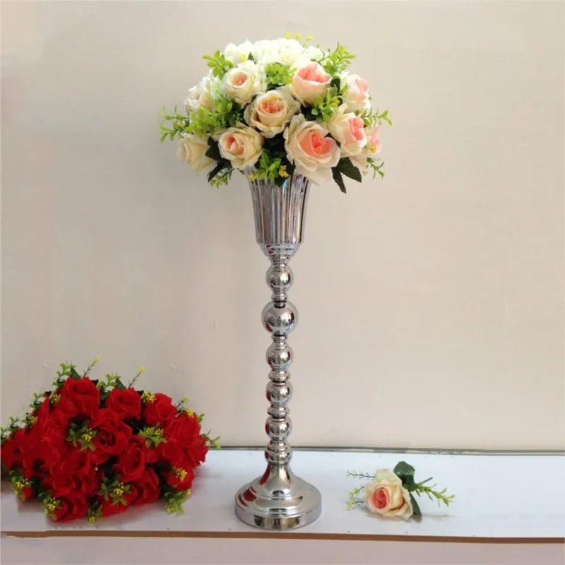

Silver Metal Wedding Flower Vases Table Centerpiece