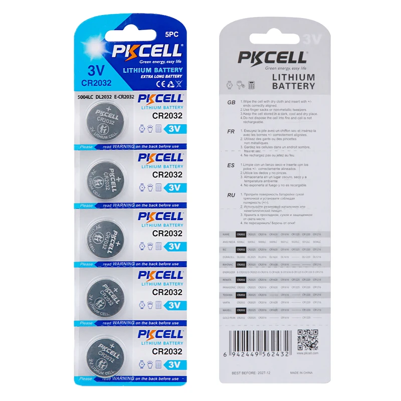 

10pcs/2pack CR2032 Button Batteries BR2032 DL2032 ECR2032 Coin Cell 3V Lithium Battery CR 2032 For Remote Watch Electronic Toys