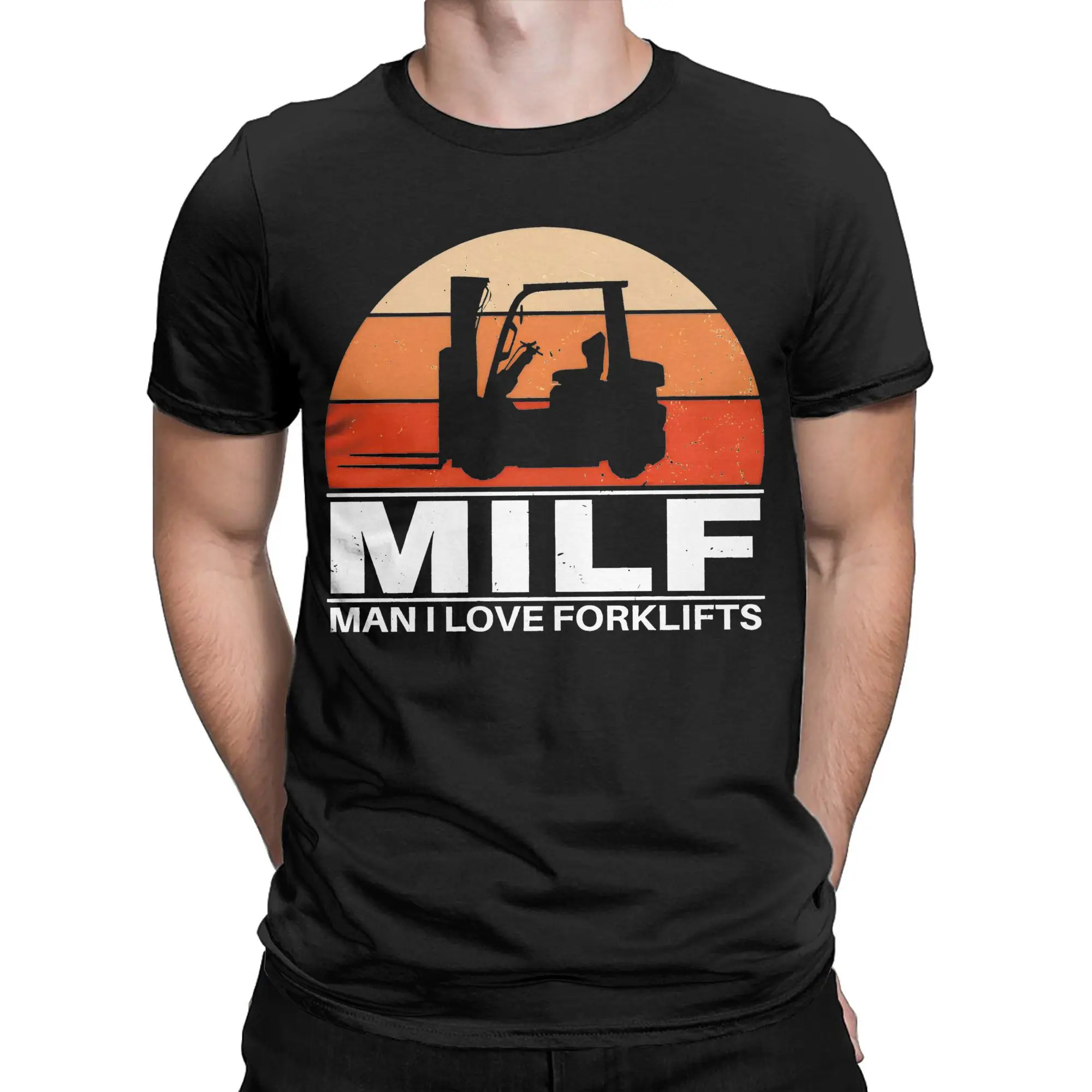 Milf Man I love Forklifts Meme Футболки для мужчин и женщин Хлопковые забавные футболки с