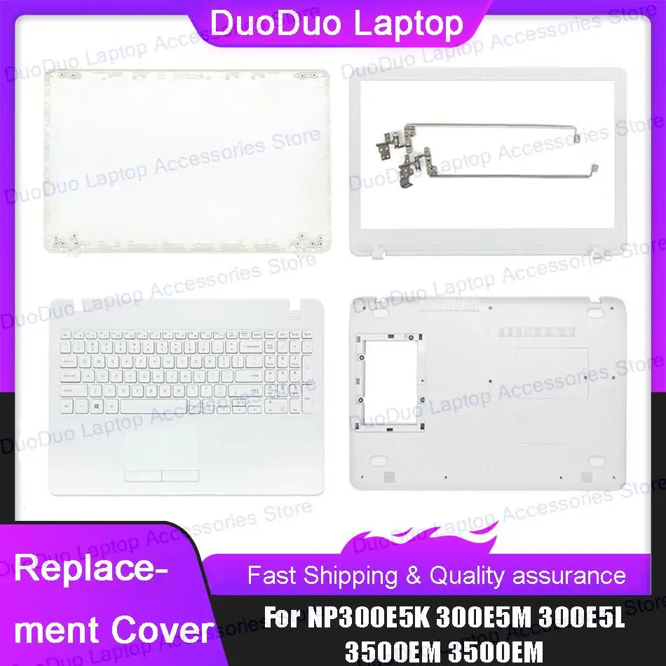 Фото Задняя крышка экрана ноутбука для Samsung NP300E5K 300E5M 300E5L 3500EM 3500EM, передняя рамка, панель для рук, верхняя и нижняя части корпуса, задняя крышка, петли, белый цвет. №2