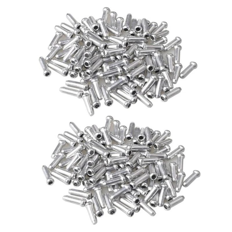 

300Pcs Cable End Brake Cable Cap, Aluminum Mountain Bicycle Brake Cable Cap End Tips Crimp