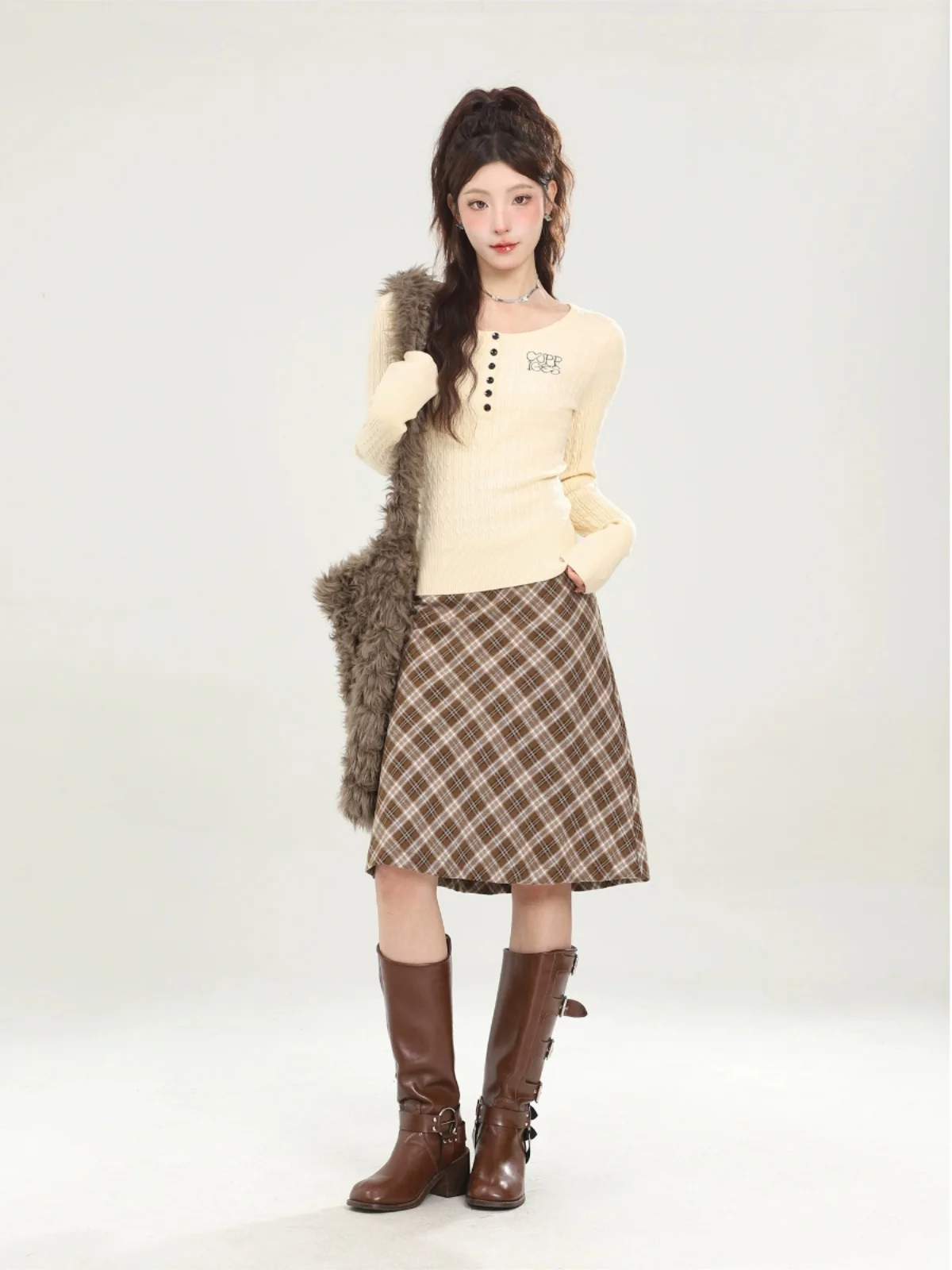 Shiyue American Sle Gyaru Base шерстяной свитер женский осенне-зимний внутренняя одежда