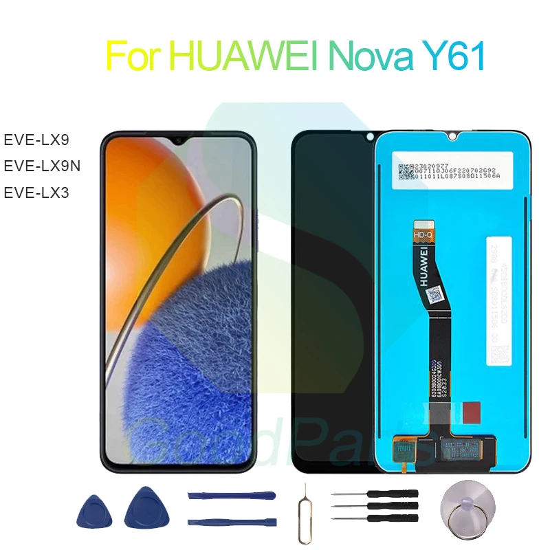 Для замены экрана HUAWEI Nova Y61 1600*720 EVE-LX9, EVE-LX9N Nova Y61 ЖК сенсорный дигитайзер в сборе