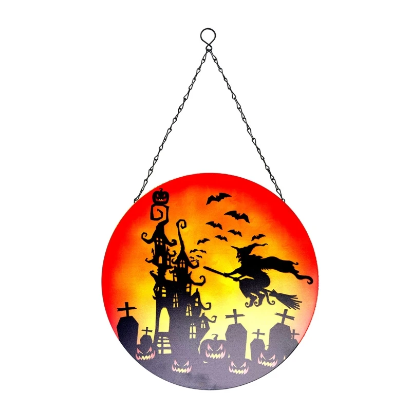 

Halloween Metal Castle Sign Wrought Iron Pendant Party Decoration Present