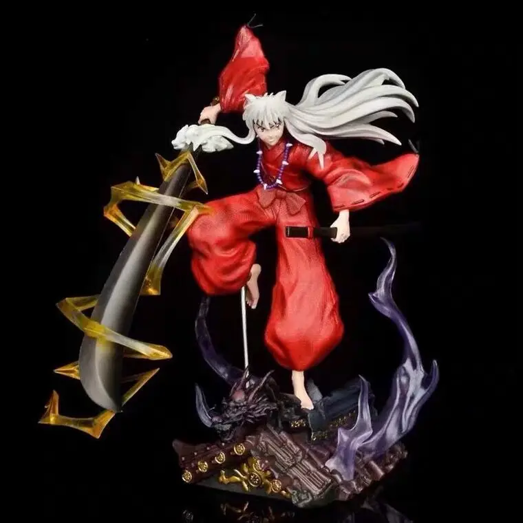 

Inuyasha GK Hand Made Killer Pill Battle Version Roof Scene Animation Inuyasha Statue Model Toy Box Hand Made Ornaments