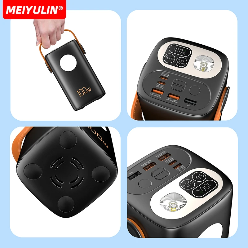 100 Вт PD большой емкости 60000 мАч Power Bank для ноутбука Портативный USB C Внешний