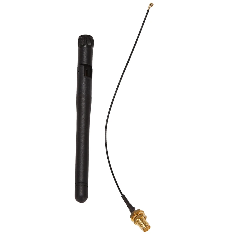 

NEW-10X 433Mhz Antenna 5Dbi GSM RP-SMA Plug Rubber Waterproof Lorawan Antenna + IPX To SMA Small Cable Extension