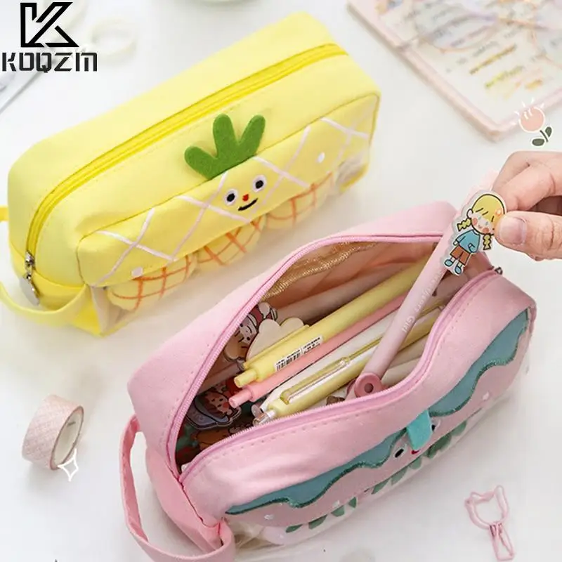 

Плюшевая косметичка Kawaii большой емкости, Женский карандаш, дорожная косметичка, органайзер, Портативная Сумка Для Хранения Туалетных Принадлежностей