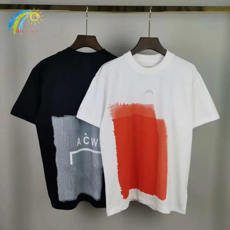 High Street Color Block Paint Graffiti A-COLD-WALL* T-Shirt Men Women 1:1 Tags Industrial Style A COLD WALL Top Tee ACW T Shirt