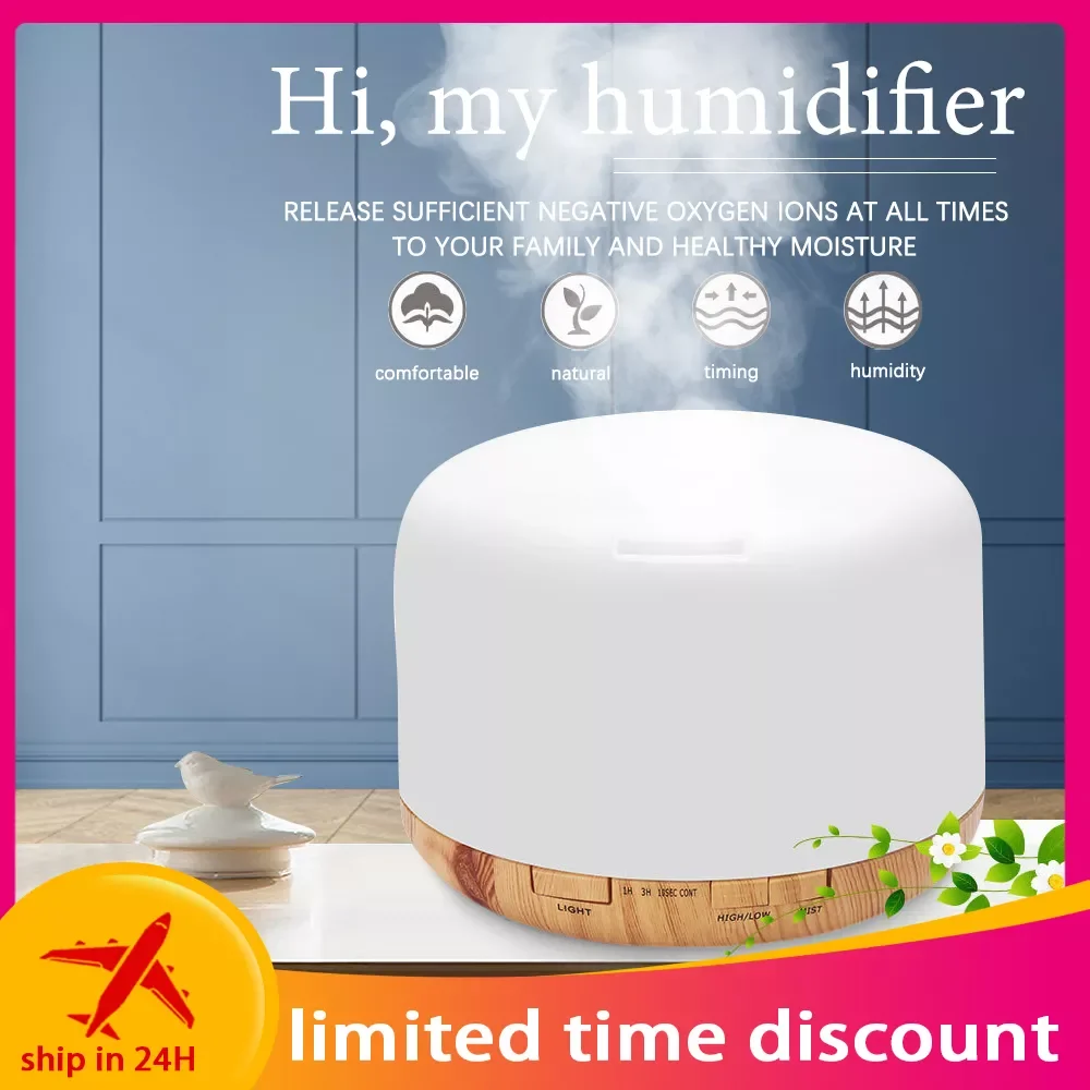 

Umidificador Aromatherapy Humidifier Ultrasonic Essential Oil Diffuser Cool Mist Maker Fogger Air Humidificador with LED Lamp