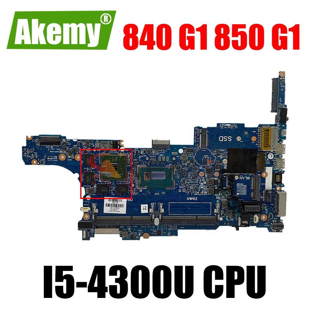 

Материнская плата для ноутбука HP Elitebook 840 G1 850 G1 I5-4300U HD8750M 730804-001 730804-501, материнская плата 6050A2559101-MB-A03 DDR3