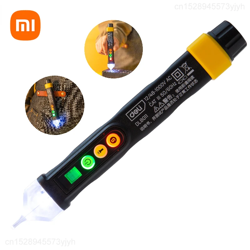 

XIAOMI Electrician Portable Smart Non-Contact LED Display Test Pen 12/48V-1000V AC Adjustable Sensitivity Home Voltage Detector