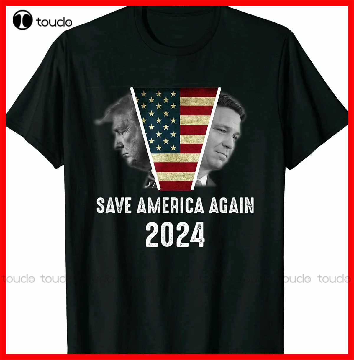 New Save America Again Trump Desantis 2024 Usa Election Campaign T-Shirt Dog Shirts Cotton Tee Xs-5Xl Streetwear Tshirt Retro