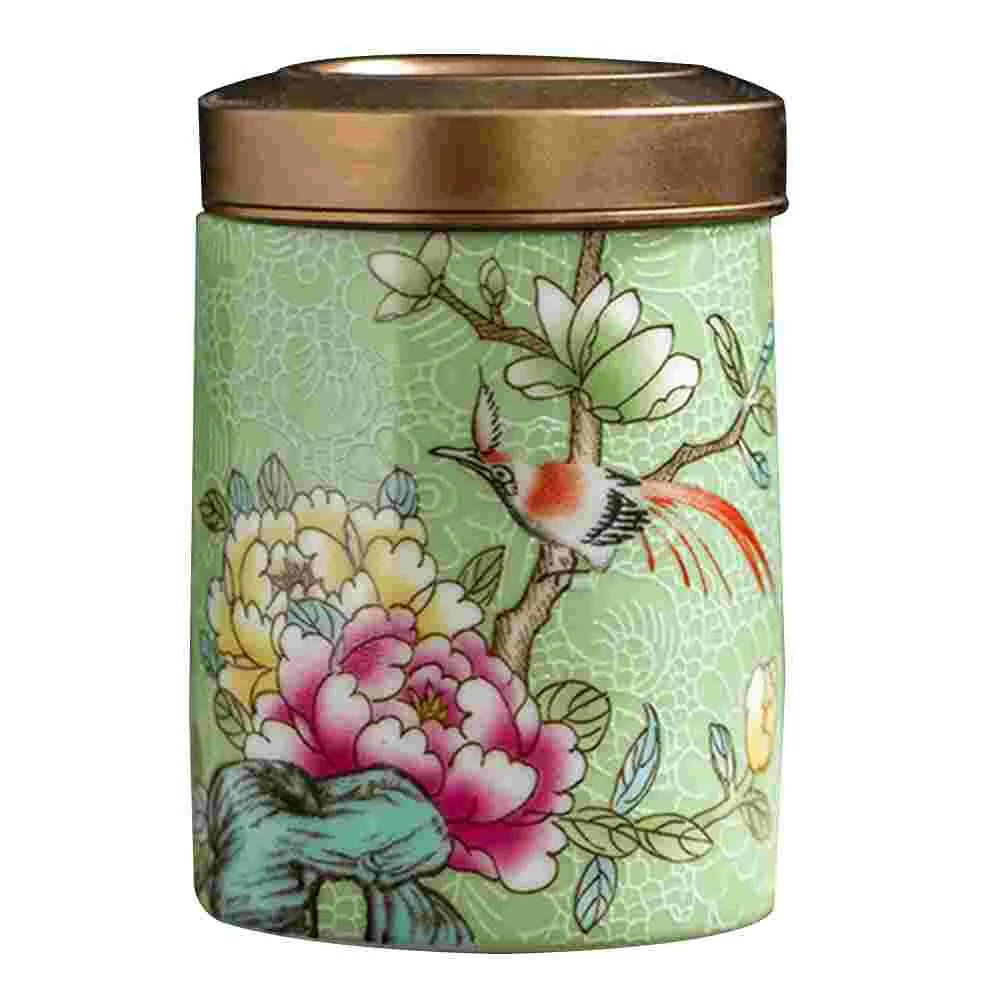 

Tea Ceramic Jar Canister Storage Coffee Container Chinese Sugar Jars Porcelain Box Can Holder Leaf Vintage Cute Sealing Cans
