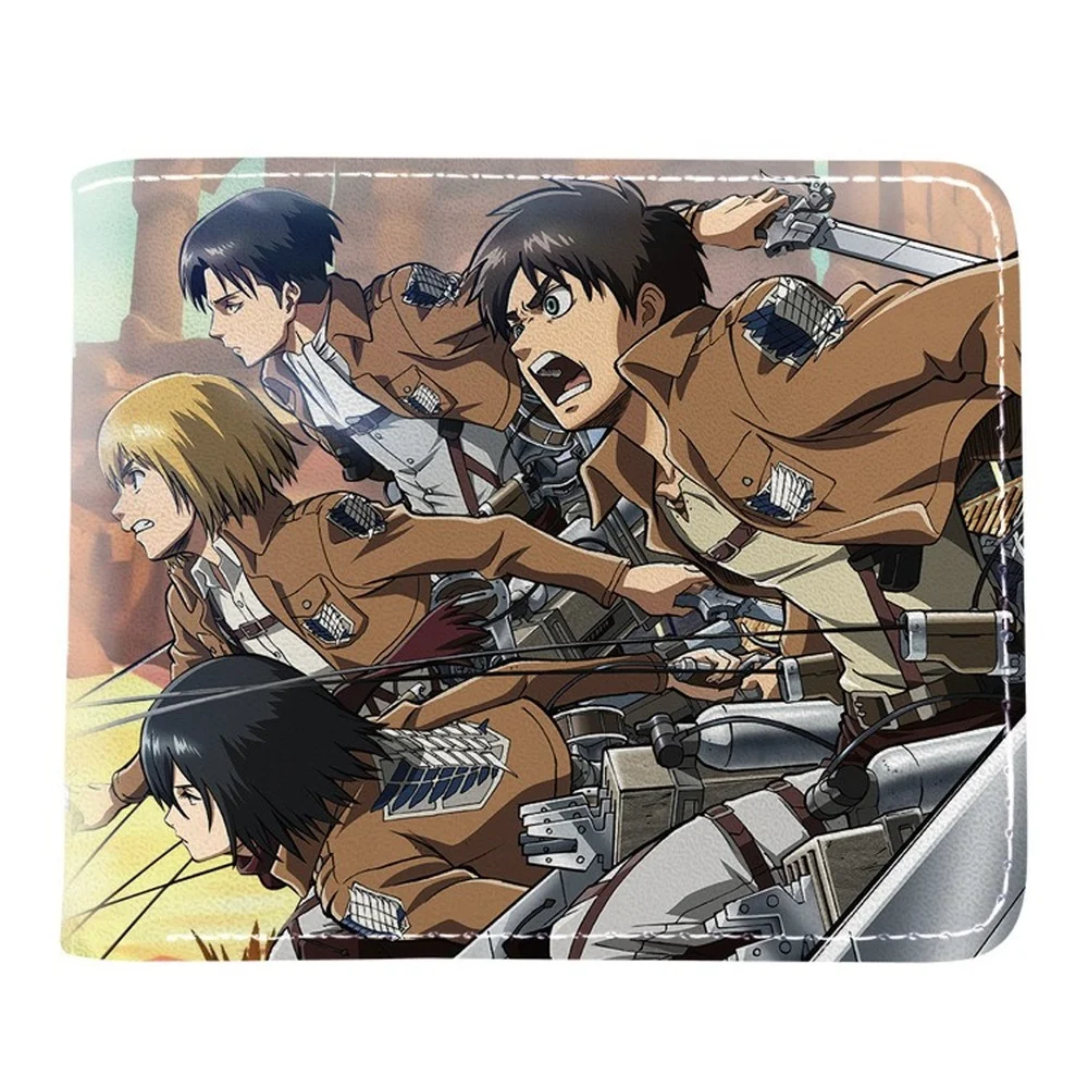 

Anime TitanAttack on Titan Mens Short Wallet Coin Purse PU Cartoon Unisex Wallets ID/Credit Card Holder