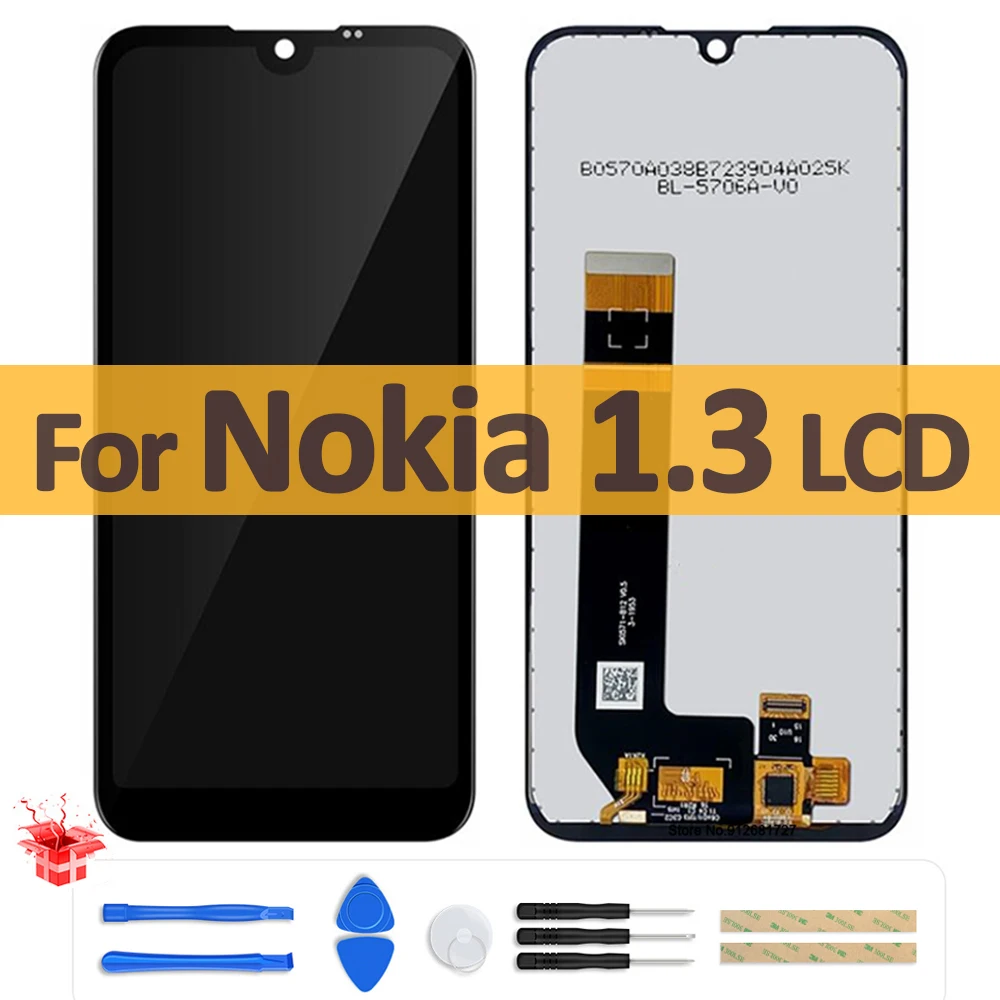 

5,71 "Оригинальный ЖК-дисплей для Nokia 1,3 TA-1216 TA-1205, ЖК-дисплей, сенсорная панель, дигитайзер в сборе с рамкой для Nokia N1.3 LCD