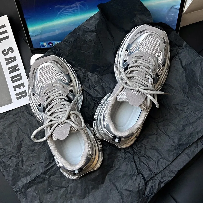 Новинка 2024 модная повседневная спортивная женская обувь сетчатая поверхность