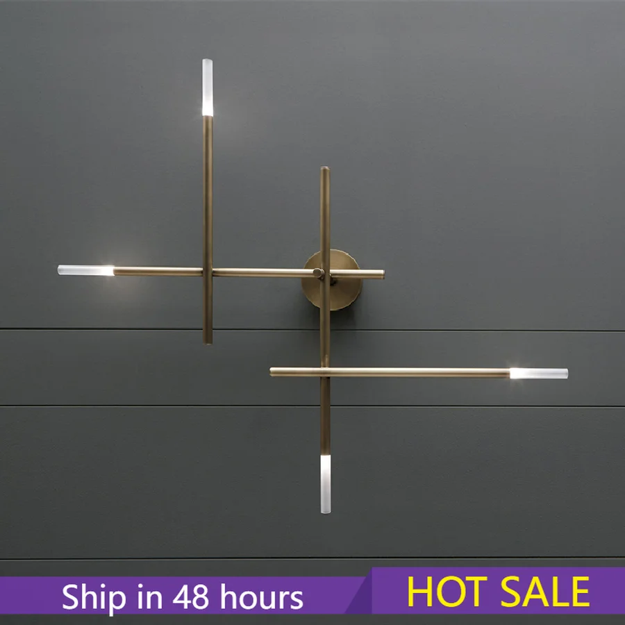 

Простой настенный светильник золотого или черного цвета для ресторана, спальни, прикроватного столика, коридора, настенный светильник, Ска...