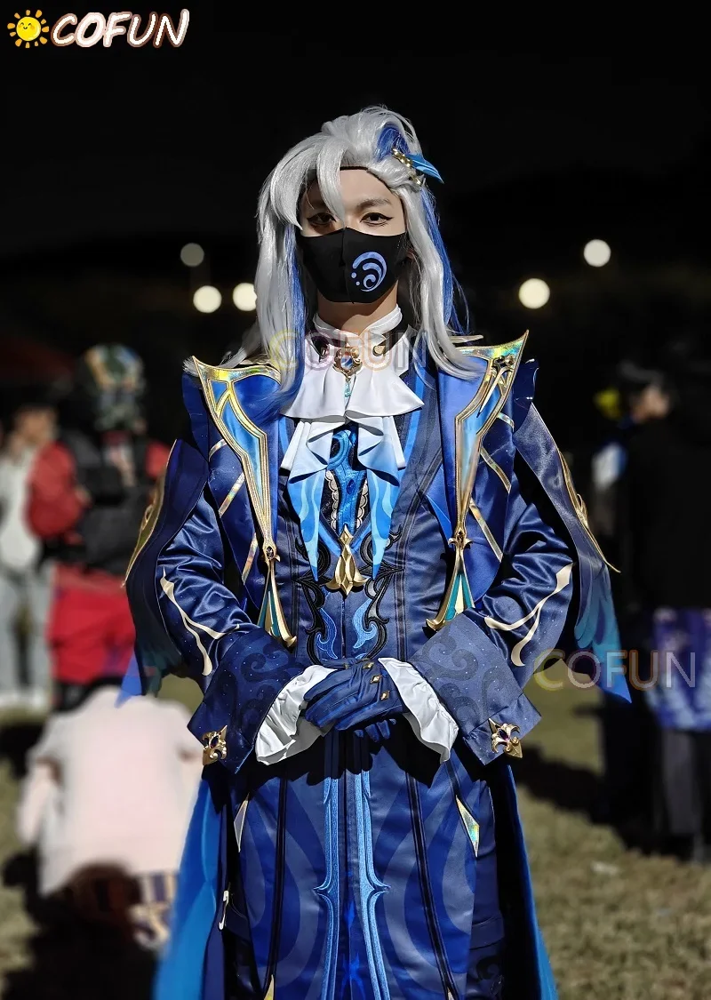 COFUN Game Genshin Impact Fontaine Neuvillette Косплей Костюм Хэллоуин Наряды Анимационный Мужской