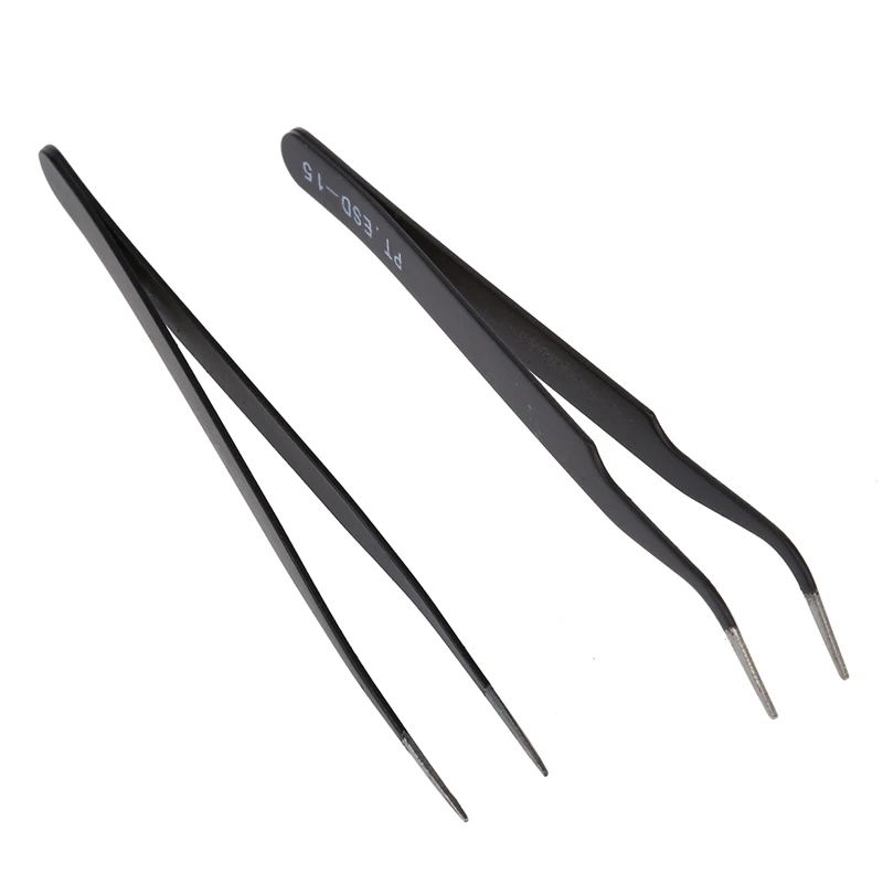 

Big Deal 2 Pcs Curved Tweezers Jewelers Craft Hobby Beading Hand Tool Z801479 & Z801480