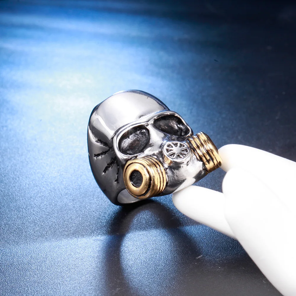 Кольца в готическом стиле панк Антивирусная маска демон Череп крутые мужские