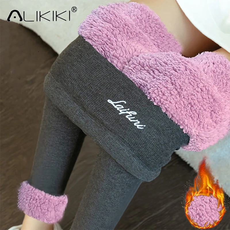 

Women Thick Fleece Leggings Winter Casual Slim Warm Thermal Pants Plus Velvet High Waist Thights Thermowear For Ladies