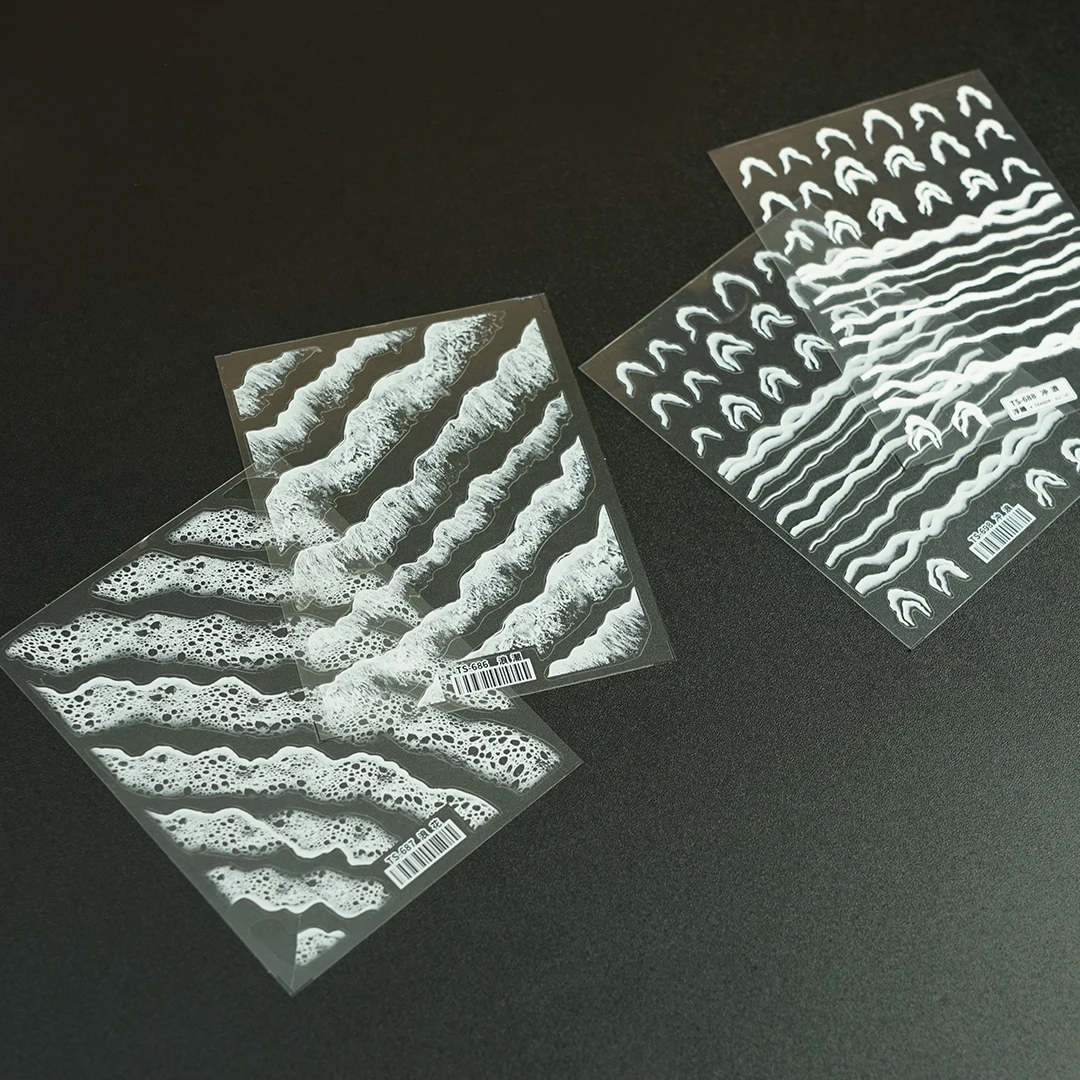 наклейки на ногти Наклейка для дизайна ногтей серия морских историй волна 3D