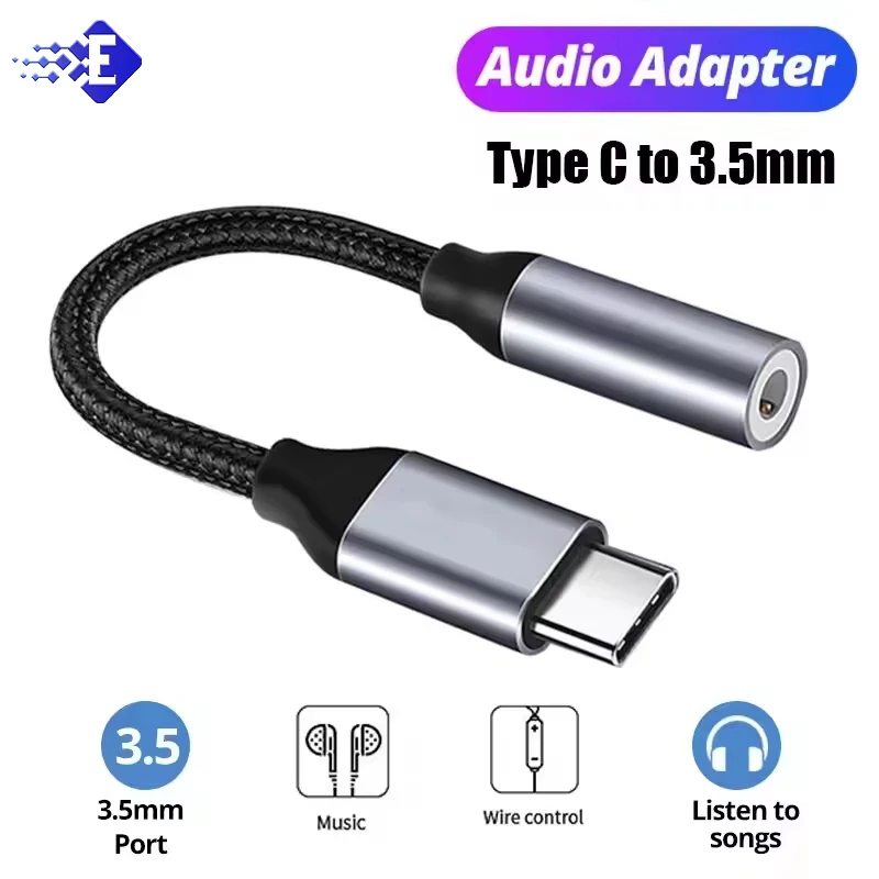 Фото USB-адаптер типа C на 3,5 мм Aux Type-C 3 5 Jack Аудиокабель Кабель для наушников Конвертер для Samsung Galaxy S21 Ultra S20 №1