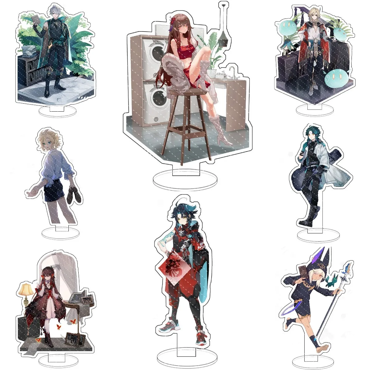 

Hot Game Anime Genshin Impact Hutao Xiao Cosplay Acrylic ActionFigure Albedo Stand Model Desk Decor Prop Fans Collection Gift