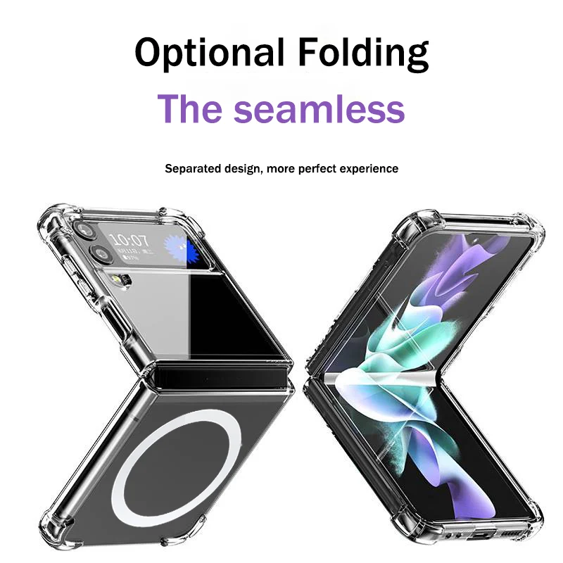 

Original Clear Magnetic For Magsafe Case For Samsung Galaxy S22 Plus Ultra Z Flip Fold 3 4 Flip3 Flip4 Fold3 Fold4 Acrylic Cover
