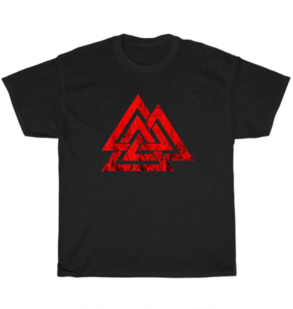 

Valknut Symbol Nordic Viking Odin Sign Wicca Norse O-Neck Cotton T Shirt Men Casual Short Sleeve Tees Tops Camisetas Mujer