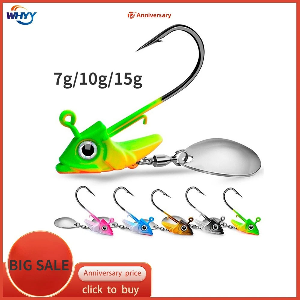 

WHYY 1 Piece Fish Lead Jig Head 7g 10g 15g Barbed Hook Soft Bait Hook Shad Hook Composite Tackle Tool Lure Accessories