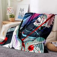 jujutsu 3d print flannel blanket custom cartoon japanese anime fleece blanket for home kids adults
