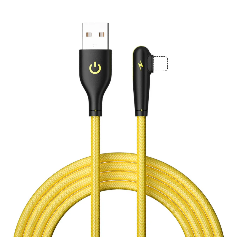 Кабель MFi 90 градусов, игровой кабель для IPhon X8765 SE, подсветка для USB-зарядного устройства, быстрая зарядка, Угловой кабель для синхронизации данных