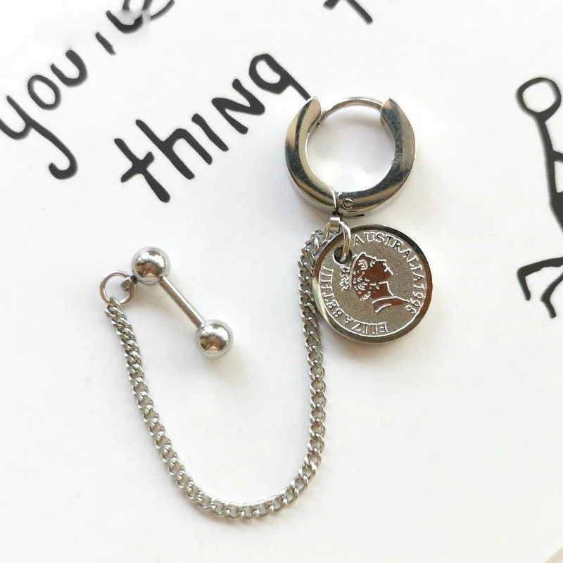 

S925 Silver Coin Charm Tassel Boho Fashion Queen Personality Earrings Ladies Fashion Jewelry Trend Ins Same Earring Gift