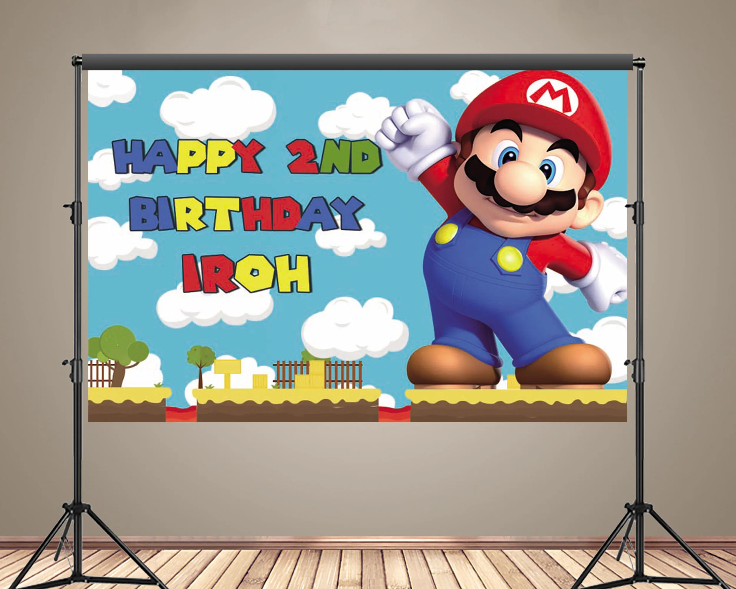 

Game Super Marios Bros Backdrop Boys Birthday Party Decoration Photography Background Cartoon Cover Custom Banner Studio Props