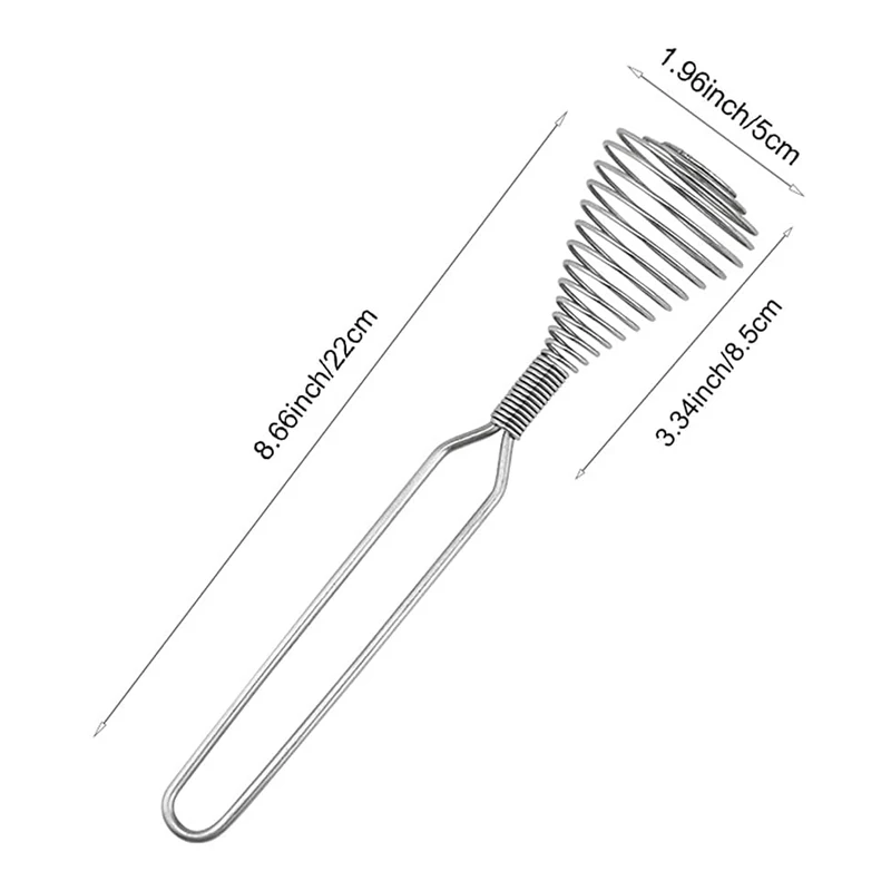 Stainless Steel Spring Coil Egg Beater Manual Whisk Handheld Cream Chocolate Mixer Kitchen Cooking Baking Too