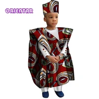 african clothes with hat kids boy tops and pants african print clothes for children bazin riche dashiki gown set wyt200