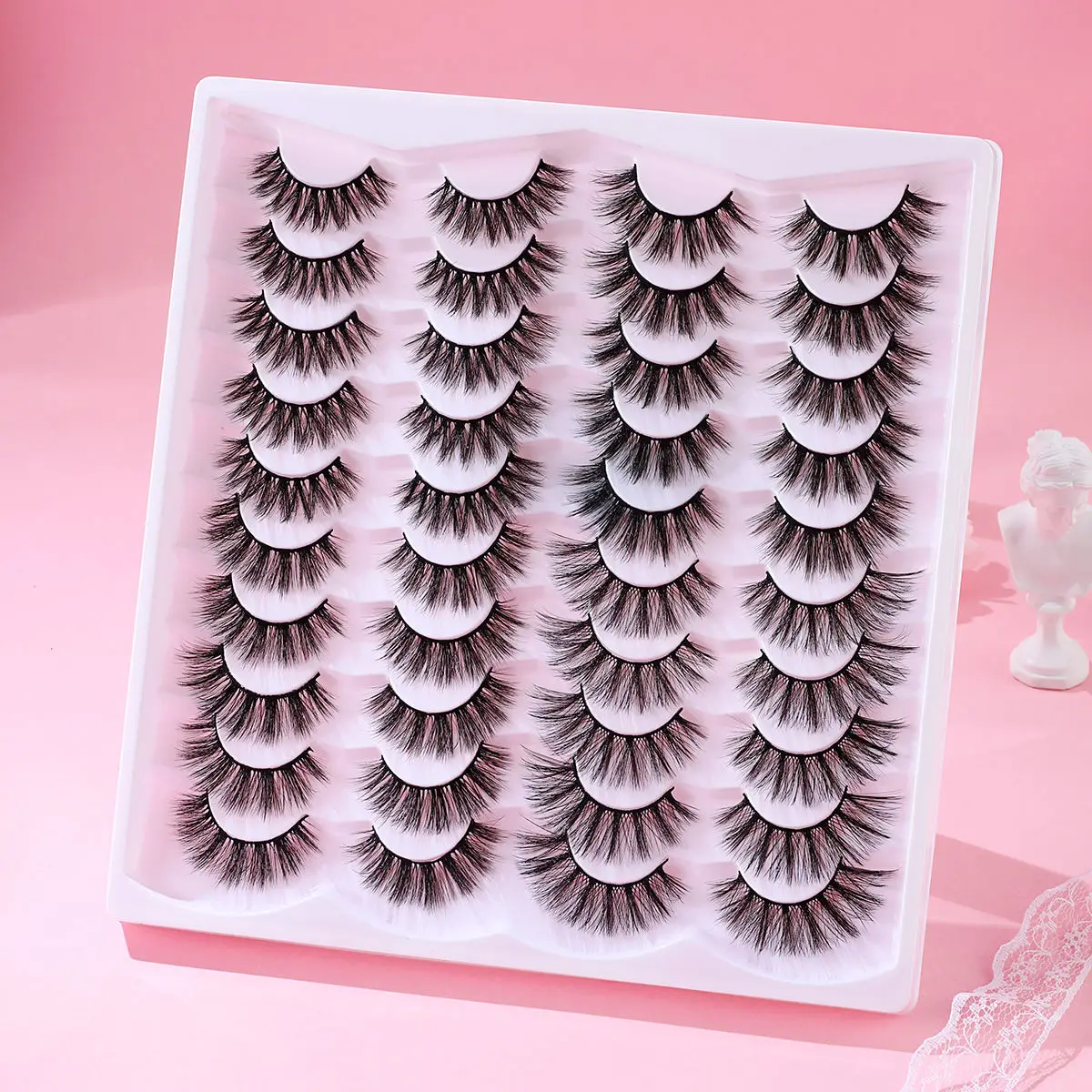 

FJER 20 Pairs False Eyelashes 3D Faux Mink Lashes Natural Look Wispy Fake Eyelashes Fluffy Long Thick Lashes 4 Styles Mixed